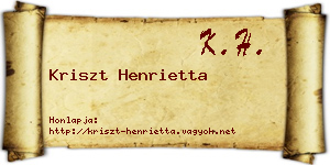 Kriszt Henrietta névjegykártya